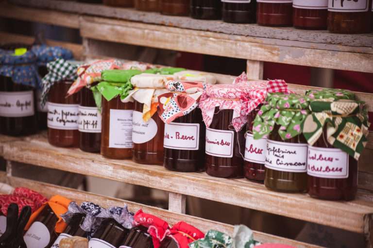 Farmers market product display